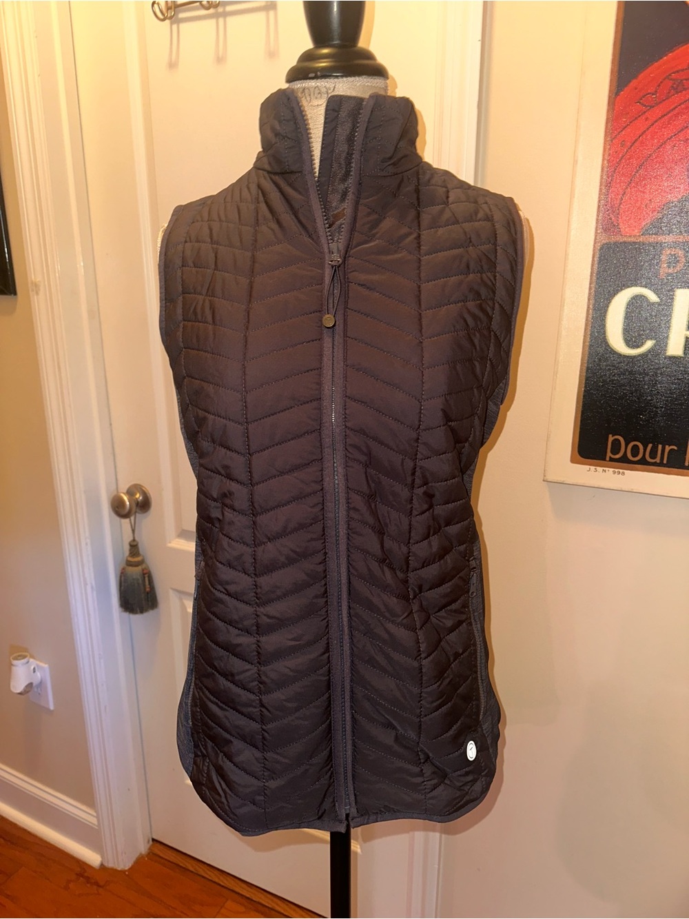 Talbots Quilted Packable Vest in dark grey